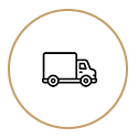 Delivery Truck Borwn Circle Icon