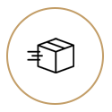 Shipping Box Brown Circle Icon